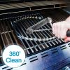 1pc Grill Cleaner Long Handle Y-shaped Curly Brush For Outdoor Grills Stainless Steel Bristles Non-Stick Cleaning Brushes BBQ Accessories