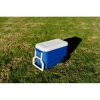 38 qt. Freezer on wheels; blue