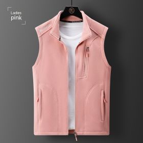 Fleece Loose Polar Fleece Vest (Option: Women Pink-L)