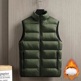 Down Jacket Vest Men's Coat Thickened Warm (Option: Green-L)