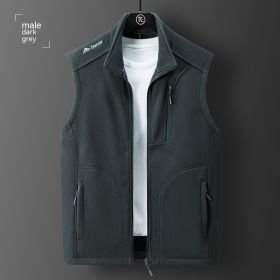 Fleece Loose Polar Fleece Vest (Option: Gray Men's-L)