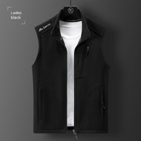 Fleece Loose Polar Fleece Vest (Option: Women's Black-L)