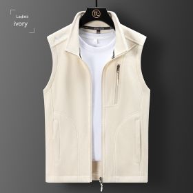 Fleece Loose Polar Fleece Vest (Option: Ivory White Women-5XL)