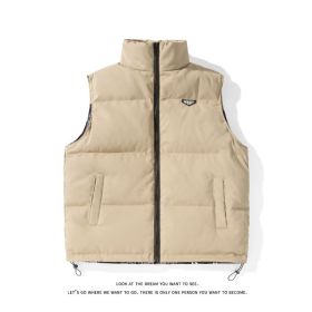 White Duck Down Vest Couple Wear On Both Sides (Option: HN B7602 Khaki-L)