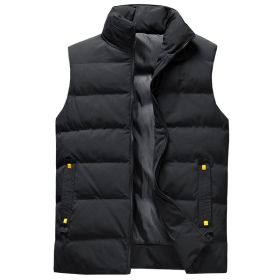 Men's Autumn Winter Vest Youth Slim Fit (Option: Black-L)