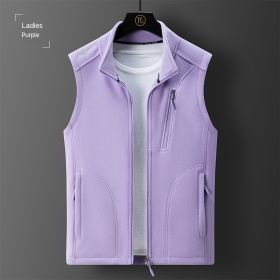 Fleece Loose Polar Fleece Vest (Option: Purple Women's-L)