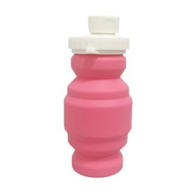 Portable Silicone Folding Cup 320ml Mini Outdoor Picnic Tableware Box Travel Coffee Retractable Wine Glass (Color: Pink, Capacity: 320ml)