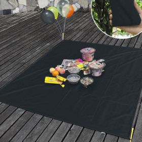 Ultra Light Portable Pocket Picnic Waterproof Beach Mat (Option: Black-110x150cm)