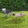 Aluminum Roll-Top Camping Table, Dark Brown