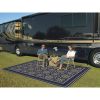 9'x12' Reversible RV Outdoor Patio Mat, Camping Mat, Interlocked Squares (Reversible with 2 designs)