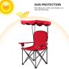 Portable Folding Beach Canopy Chair with Cup Holders