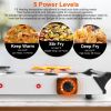 2000W Electric Dual Burner Portable Coil Heating Hot Plate Stove Countertop RV Hotplate with 5 Temperature Adjustments Portable Handles