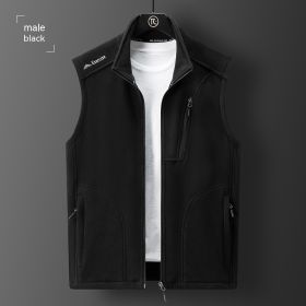 Fleece Loose Polar Fleece Vest (Option: Black Men-4XL)