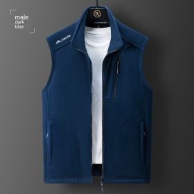 Fleece Loose Polar Fleece Vest (Option: Deep Blue Men's-L)