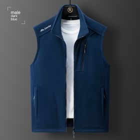 Fleece Loose Polar Fleece Vest (Option: Deep Blue Men's-M)