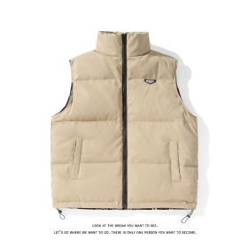 White Duck Down Vest Couple Wear On Both Sides (Option: HN B7602 Khaki-XL)